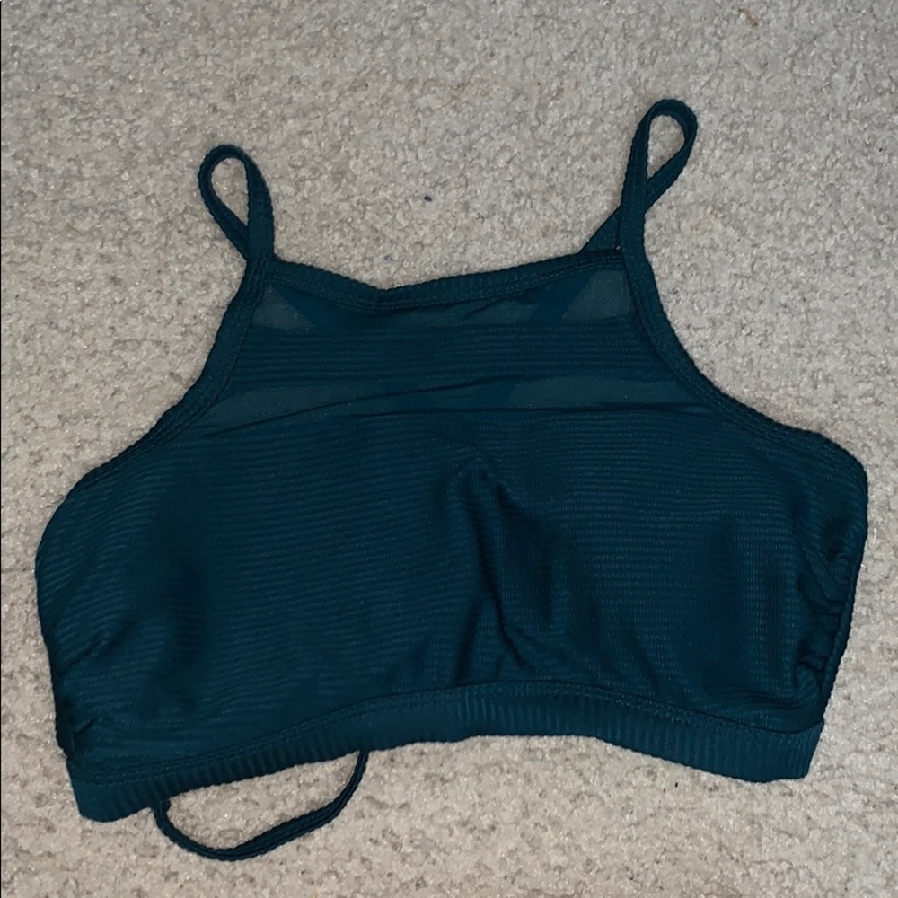 dark blue swimsuit top